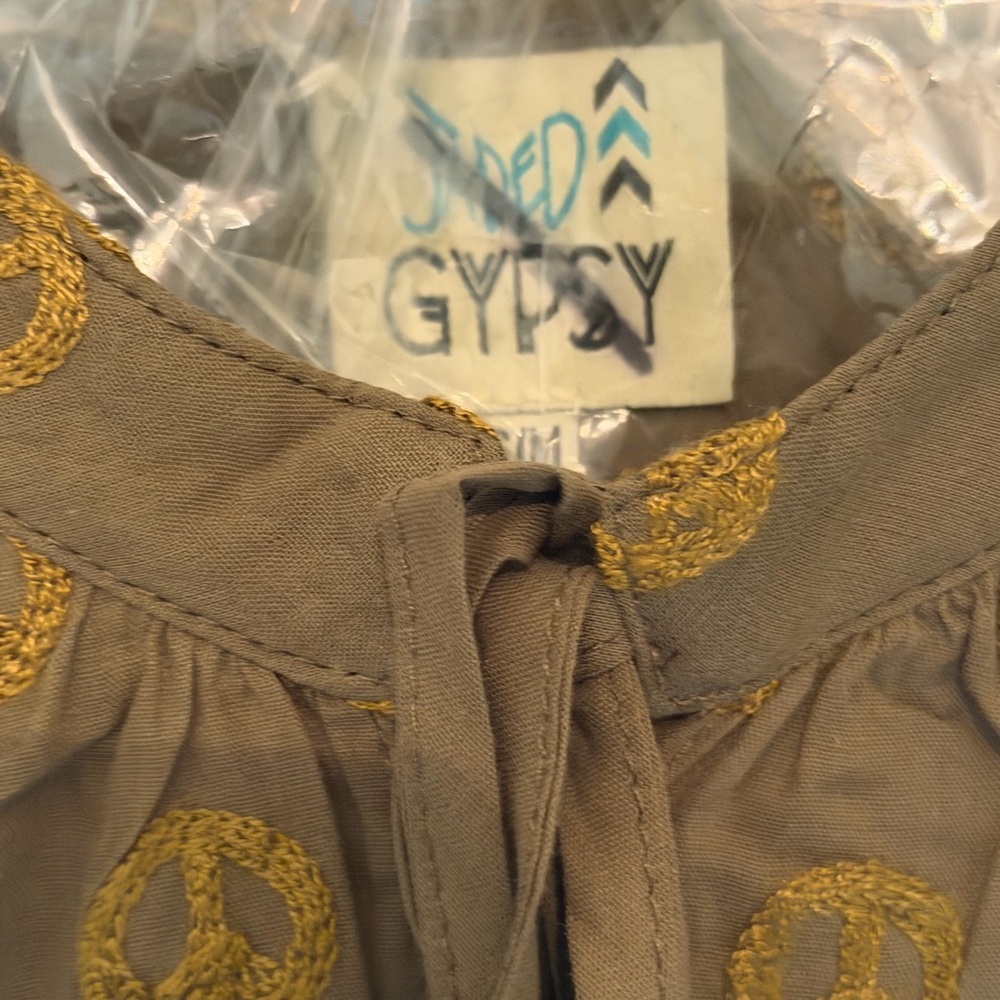 JADED Gypsy SM/MED 100% Cotton NWT army green TUNIC (2 left) listing 1 of 2 - Picture 2 of 10